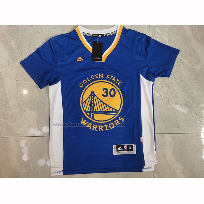 Maglia Manica Corta Golden State Warriors Icon Curry No 30 Blu